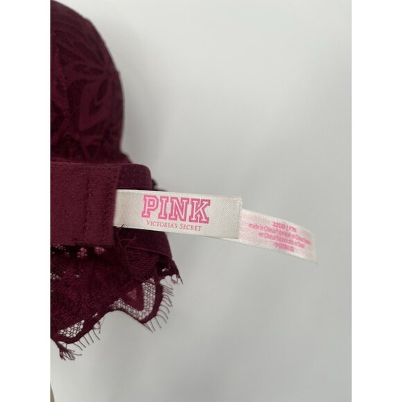 Victorias Secret PINK Date Pushup Bra Sexy Lace Underwire 32DD - Picture 5 of 7